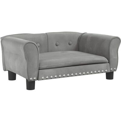vidaXL Hundebett Hellgrau 70x45x30 cm Samt - Hundebett vidaXL Hundebett Hellgrau 70x45x30 cm Samt - Hundebett
