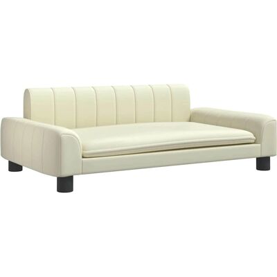 vidaXL hondenbed - Synthetisch leer, 90x53x30 cm, Crème vidaXL hondenbed - Synthetisch leer, 90x53x30 cm, Crème
