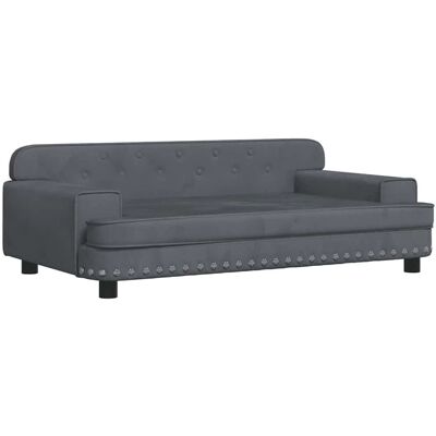 vidaXL Hondebed Donkergrijs 90x53x30 cm Fluweel - Hondebed vidaXL Hondebed Donkergrijs 90x53x30 cm Fluweel - Hondebed