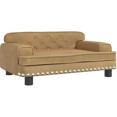 vidaXL Hundeseng Brun 70x45x30 cm Fløjl - Dog Bed vidaXL Hundeseng Brun 70x45x30 cm Fløjl - Dog Bed
