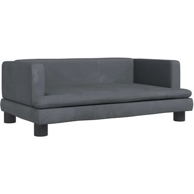 vidaXL Hundeseng Mørkegrå 80x45x30 cm Fløjl - Dog Bed vidaXL Hundeseng Mørkegrå 80x45x30 cm Fløjl - Dog Bed