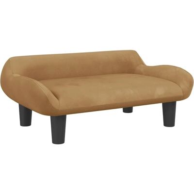 vidaXL Cama para cães Marrom 70x40x24 cm Veludo - Dog Bed vidaXL Cama para cães Marrom 70x40x24 cm Veludo - Dog Bed