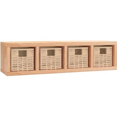 vidaXL Étagère Murale avec Cestas 62x18x16 cm Bois de Noyer Massif - Étagère Murale - Publicité vidaXL Étagère Murale avec Cestas 62x18x16 cm Bois de Noyer Massif - Étagère Murale - Publicité