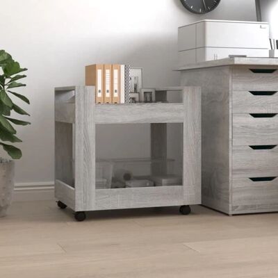 vidaXL Graues Sonoma Schreibtischwagen - Spanplatte Lagerung - Trolley vidaXL Graues Sonoma Schreibtischwagen - Spanplatte Lagerung - Trolley