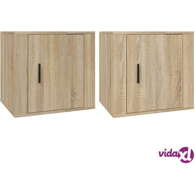 Ensemble de 2 tables de nuit Sonoma Chêne vidaXL - Publicité Ensemble de 2 tables de nuit Sonoma Chêne vidaXL - Publicité