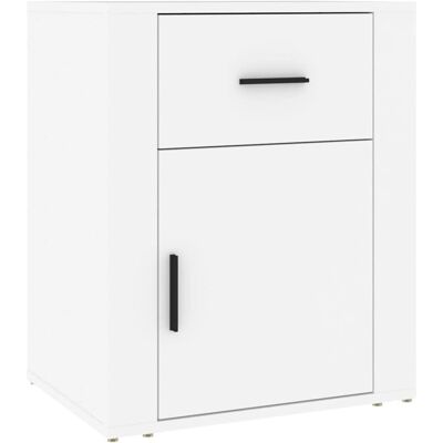 vidaXL Mesita de noche - Madera ingeniería blanca vidaXL Mesita de noche - Madera ingeniería blanca