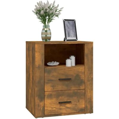 Maisonchic Modelo - Mesita de noche de roble ahumado - Mesita de noche Maisonchic Modelo - Mesita de noche de roble ahumado - Mesita de noche