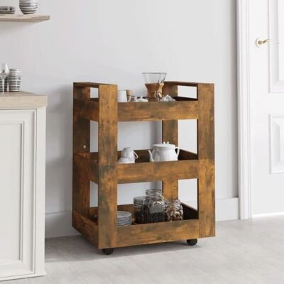 vidaXL Küchentrolley Räucher Eiche 60x45x80 cm Holzwerkstoff vidaXL Küchentrolley Räucher Eiche 60x45x80 cm Holzwerkstoff