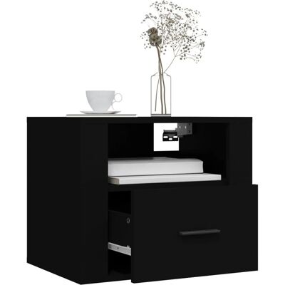 vidaXL Wandmontierte Nachttisch Schwarz 50x36x40 cm - Nachttisch vidaXL Wandmontierte Nachttisch Schwarz 50x36x40 cm - Nachttisch