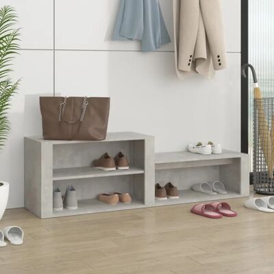 vidaXL Armoire à chaussures gris béton 150x35x45 cm Bois - Publicité vidaXL Armoire à chaussures gris béton 150x35x45 cm Bois - Publicité