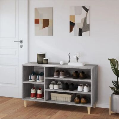 Armoire à chaussures gris Sonoma vidaXL - Étagère en bois - Publicité Armoire à chaussures gris Sonoma vidaXL - Étagère en bois - Publicité