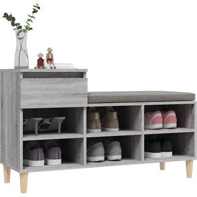 vidaXL Graues Sonoma Schuhschrank - Schuhaufbewahrung vidaXL Graues Sonoma Schuhschrank - Schuhaufbewahrung