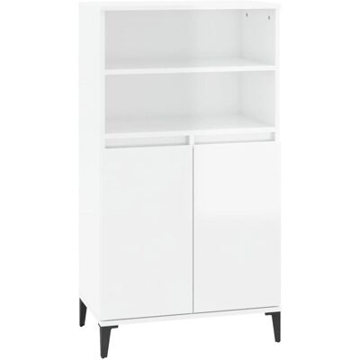 vidaXL Hochglanz Weiß Highboard - Wohnzimmer Stauraum vidaXL Hochglanz Weiß Highboard - Wohnzimmer Stauraum