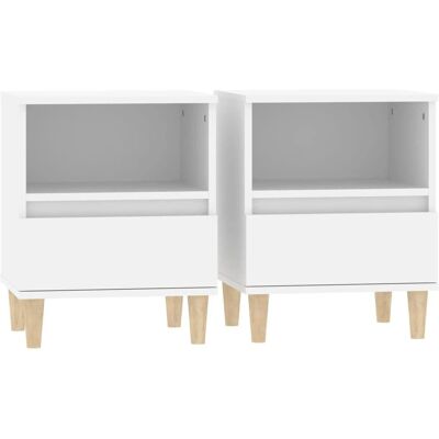 vidaXL Chevet 2 pcs Blanc - Table de nuit - Publicité vidaXL Chevet 2 pcs Blanc - Table de nuit - Publicité