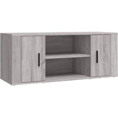 vidaXL Graues Sonoma TV-Schrank 100x35x40 cm Sperrholz - TV Schrank vidaXL Graues Sonoma TV-Schrank 100x35x40 cm Sperrholz - TV Schrank
