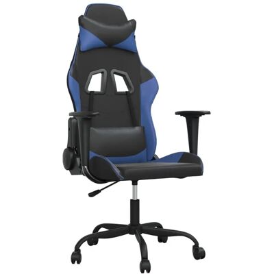 VidaXL Videospielstuhl - Verstellbare Rückenlehne & Höhe - Schwarz/Blau - Gaming-Möbel VidaXL Videospielstuhl - Verstellbare Rückenlehne & Höhe - Schwarz/Blau - Gaming-Möbel