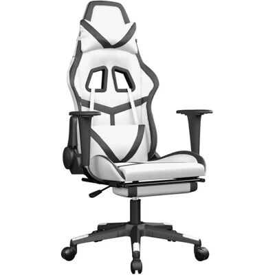VidaXL Gaming-Stuhl - Verstellbarer Sitz mit Fußstütze - Schwarz & Weiß VidaXL Gaming-Stuhl - Verstellbarer Sitz mit Fußstütze - Schwarz & Weiß