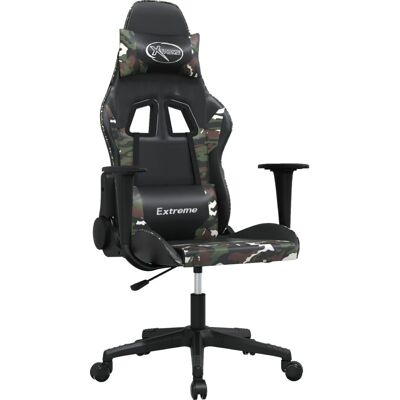 VidaXL Gaming-Stuhl - Schwarz und Tarnfarben Kunstleder - Video-Spiel-Stuhl VidaXL Gaming-Stuhl - Schwarz und Tarnfarben Kunstleder - Video-Spiel-Stuhl