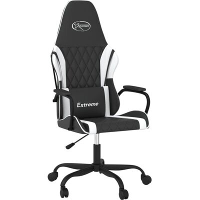 VidaXL Chaise de jeu vidéo - Siège gaming noir et blanc VidaXL Chaise de jeu vidéo - Siège gaming noir et blanc