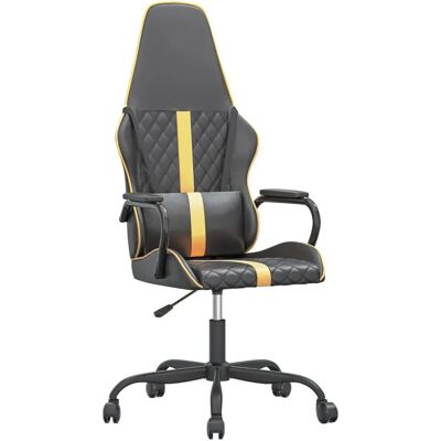 vidaXL Gaming-Stuhl Schwarz und Golden Kunstleder - Videospielstuhl vidaXL Gaming-Stuhl Schwarz und Golden Kunstleder - Videospielstuhl