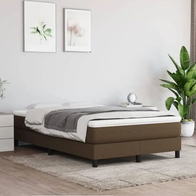 vidaXL Lit à Box Spring Marron Foncé - Pieds de Support, Lattes en Plywood - Cadre de Lit vidaXL Lit à Box Spring Marron Foncé - Pieds de Support, Lattes en Plywood - Cadre de Lit