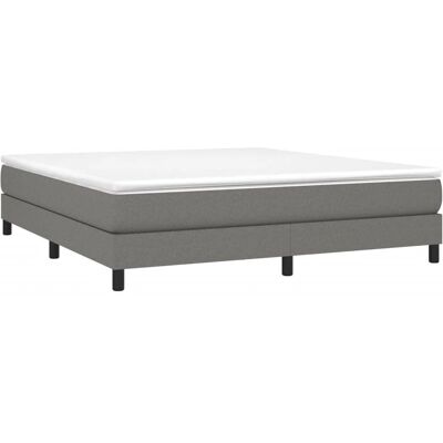 vidaXL Boxspringbett Dunkelgrau 160x200 cm Stoff - Bettgestell vidaXL Boxspringbett Dunkelgrau 160x200 cm Stoff - Bettgestell