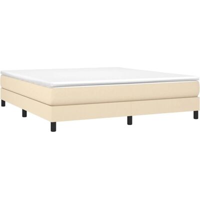 vidaXL Boxspringbett Creme 180x200cm Stoff - Bettgestell vidaXL Boxspringbett Creme 180x200cm Stoff - Bettgestell