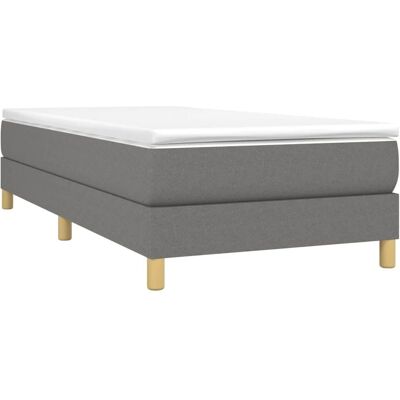 vidaXL Mørkegråt polyester sengestel - 90x190 cm - Sengestel vidaXL Mørkegråt polyester sengestel - 90x190 cm - Sengestel
