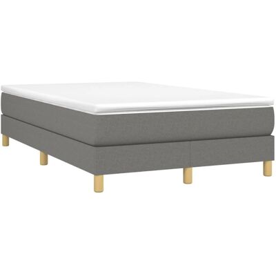 vidaXL Donkergrijs stoffen boxspringbed 120x200 cm vidaXL Donkergrijs stoffen boxspringbed 120x200 cm