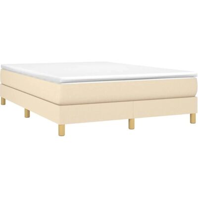 vidaXL Struttura letto box spring tessuto crema 140x200cm vidaXL Struttura letto box spring tessuto crema 140x200cm