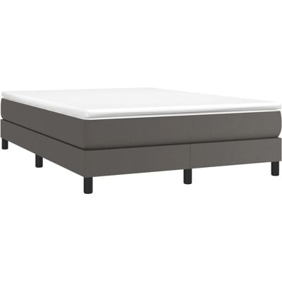 vidaXL Cadre de Lit en Similicuir Gris - 140x190 cm - Cadre de lit - Publicité vidaXL Cadre de Lit en Similicuir Gris - 140x190 cm - Cadre de lit - Publicité