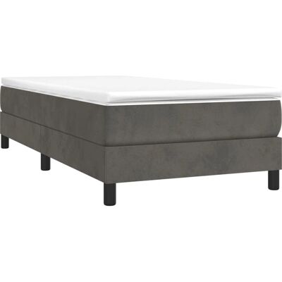 vidaXL Dunkelgraues Samt-Bett 90x190 cm - Bettgestell vidaXL Dunkelgraues Samt-Bett 90x190 cm - Bettgestell