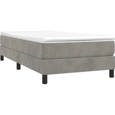 MAISONCHIC Cadre de Lit Velours Gris Clair 100x200 cm - Structure de lit - Publicité MAISONCHIC Cadre de Lit Velours Gris Clair 100x200 cm - Structure de lit - Publicité