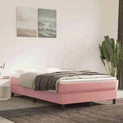 Lit box spring rose vidaXL - Pieds de support, Lattes en contreplaqué - Cadre de lit - Publicité Lit box spring rose vidaXL - Pieds de support, Lattes en contreplaqué - Cadre de lit - Publicité