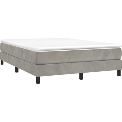vidaXL Boxspringbett Hellgrau 140x200cm Samt - Bettgestell vidaXL Boxspringbett Hellgrau 140x200cm Samt - Bettgestell