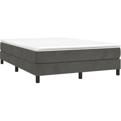 vidaXL Boxspring Bett Dunkelgrau - Stützfüße & Samtstoff vidaXL Boxspring Bett Dunkelgrau - Stützfüße & Samtstoff