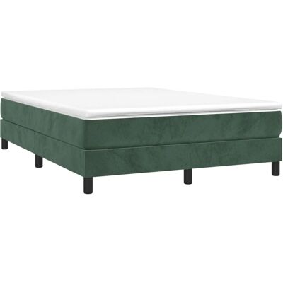 vidaXL Cama box de terciopelo verde oscuro - Estructura de cama de 140x200 cm vidaXL Cama box de terciopelo verde oscuro - Estructura de cama de 140x200 cm