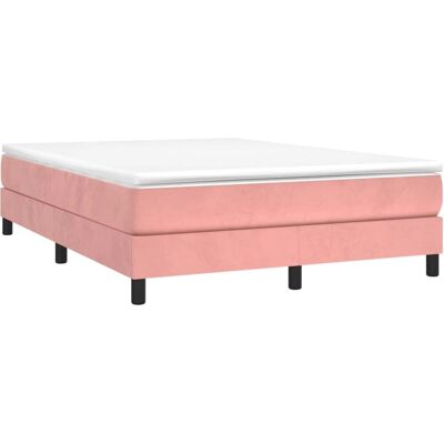 vidaXL Cama de terciopelo rosa 140x200 cm - Estructura de cama vidaXL Cama de terciopelo rosa 140x200 cm - Estructura de cama