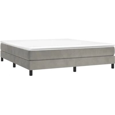 vidaXL Hellgraues Samtbetten Boxspringbett - Bettgestell vidaXL Hellgraues Samtbetten Boxspringbett - Bettgestell