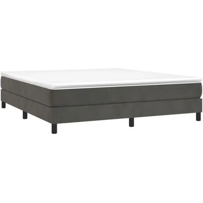 vidaXL Boxspringbett Dunkelgrau 180x200cm Samt - Box Spring Bed vidaXL Boxspringbett Dunkelgrau 180x200cm Samt - Box Spring Bed