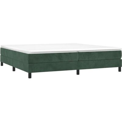 vidaXL Dunkelgrünes Samt-Boxspringbett 200x200 cm - Boxspringbett vidaXL Dunkelgrünes Samt-Boxspringbett 200x200 cm - Boxspringbett
