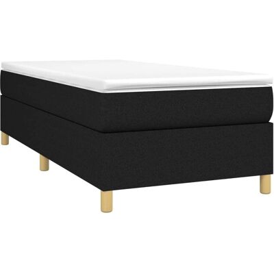 vidaXL Sort stof boxspring seng 100x200 cm - Rammemodel vidaXL Sort stof boxspring seng 100x200 cm - Rammemodel