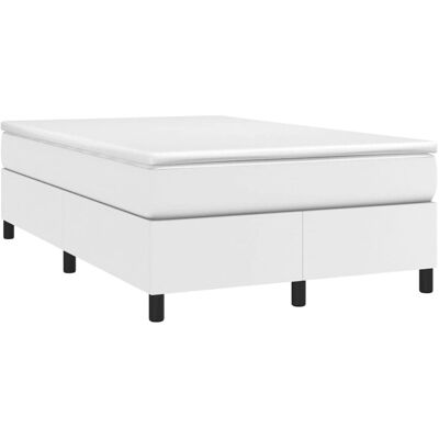 vidaXL Boxspringbett Weiß 120x200 cm Kunstleder - Bett vidaXL Boxspringbett Weiß 120x200 cm Kunstleder - Bett