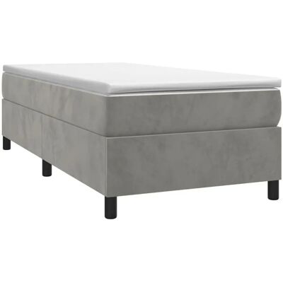 vidaXL Hellgraues Samt Bettrahmen 90x200 cm - Bettgestell vidaXL Hellgraues Samt Bettrahmen 90x200 cm - Bettgestell