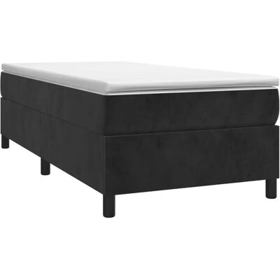 Estrutura de cama vidaXL - Veludo preto, 100x200cm Estrutura de cama vidaXL - Veludo preto, 100x200cm