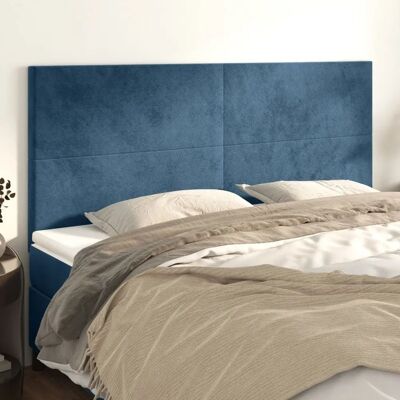 vidaXL Kopfteile 4 Stück Dunkelblau Samt 90x5x78/88 cm - Kopfteil vidaXL Kopfteile 4 Stück Dunkelblau Samt 90x5x78/88 cm - Kopfteil