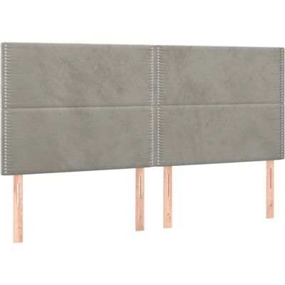 vidaXL Kopfteil - Hellgrau - Elegantes klassisches Design - Verstellbare Höhe vidaXL Kopfteil - Hellgrau - Elegantes klassisches Design - Verstellbare Höhe