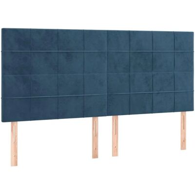 vidaXL 4 stk mørkeblå velour hoveder 90x5x78/88 cm - Hoveder vidaXL 4 stk mørkeblå velour hoveder 90x5x78/88 cm - Hoveder
