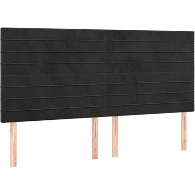 MaisonChic Schwarzes Samt- Kopfteil - Elegantes Klassisches Design - Bettzubehör MaisonChic Schwarzes Samt- Kopfteil - Elegantes Klassisches Design - Bettzubehör