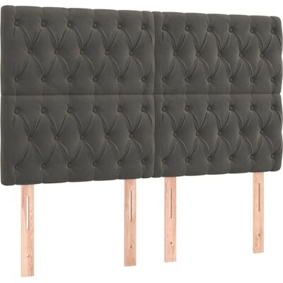 vidaXL 4-tlg. Elegante Kopfteile Dunkelgrau Samt 72x7x78/88 cm - Kopfteile vidaXL 4-tlg. Elegante Kopfteile Dunkelgrau Samt 72x7x78/88 cm - Kopfteile